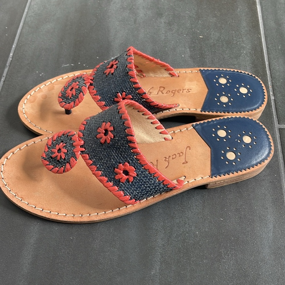 Jack Rogers Stylish Red and Blue Women's Sandals - Picture 2 of 4